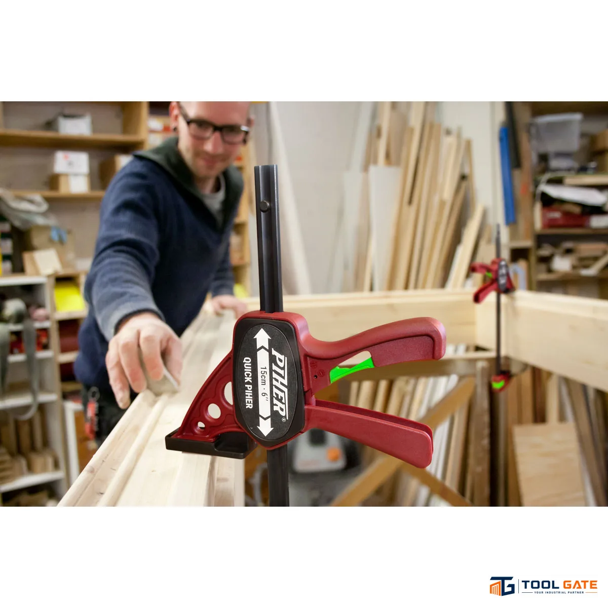 قمطة تثبيت سريعة ميني PIHER Mini Quick Clamp بطول 15 سم وعرض فك 5.5 سم – موديل 52415