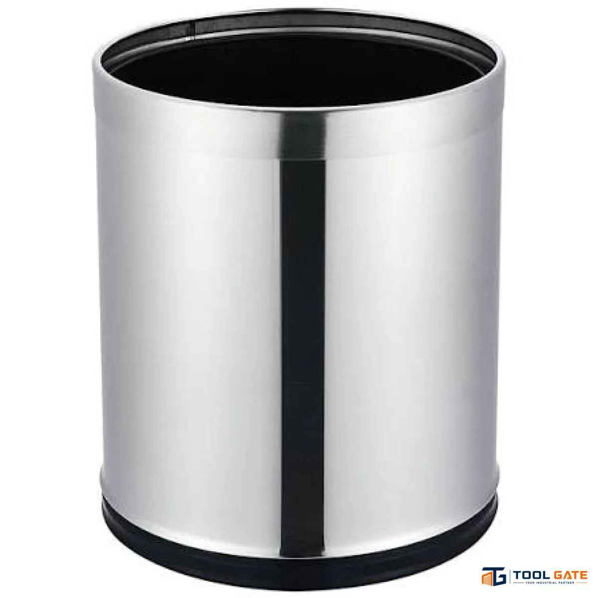 BOSS 6 Liter Open Top باسكت قمامة دائري ستانلس ستيل بفتحة علوية – 6 لتر