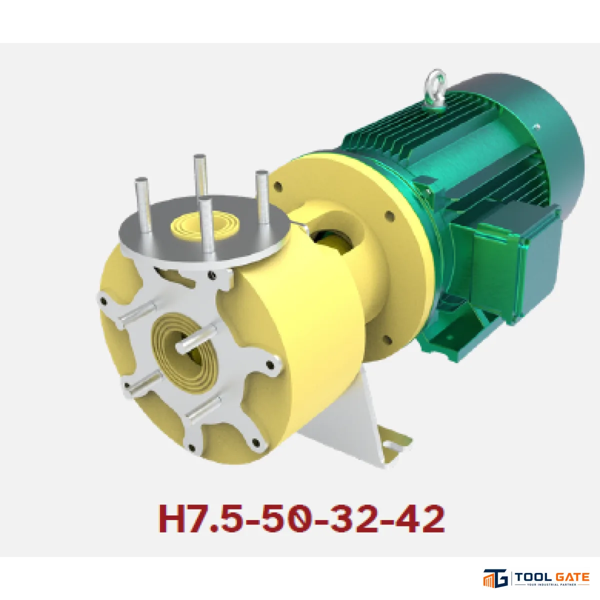 طلمبة نقل أحماض وكيماويات PU-TECH H7.5-50-32-42 – 7.5 حصان | Heavy-Duty Chemical Transfer Centrifugal Pump