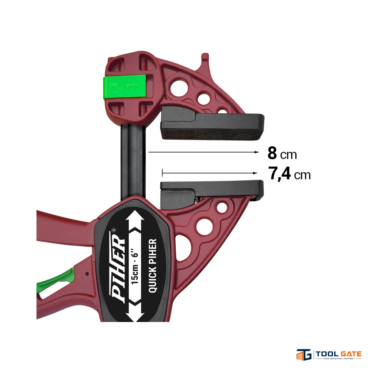 قمطة تثبيت سريعة ميني PIHER Mini Quick Clamp بطول 15 سم وعرض فك 5.5 سم – موديل 52415