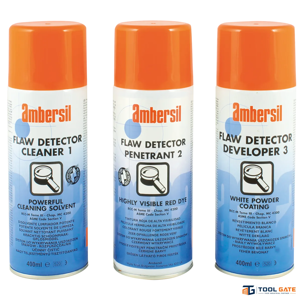 سائل اختراق أحمر لكشف العيوب والشقوق السطحية AMBERSIL FLAW DETECTOR PENETRANT 2