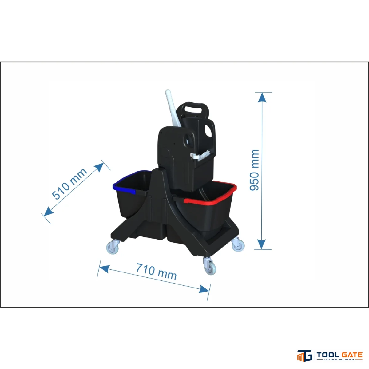 تروللي نظافة ARCORA ECOBLACK 45 دبل باكت – 2 جردل سعة 20 لتر