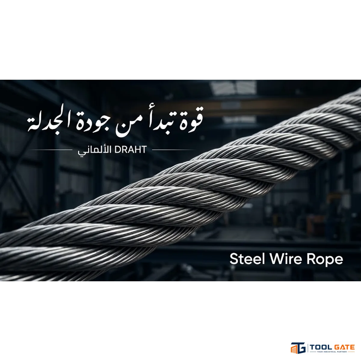 واير صلب ألماني DRAHT 20 مم جدلة إنجليزي بقلب صلب IWRC 36×7