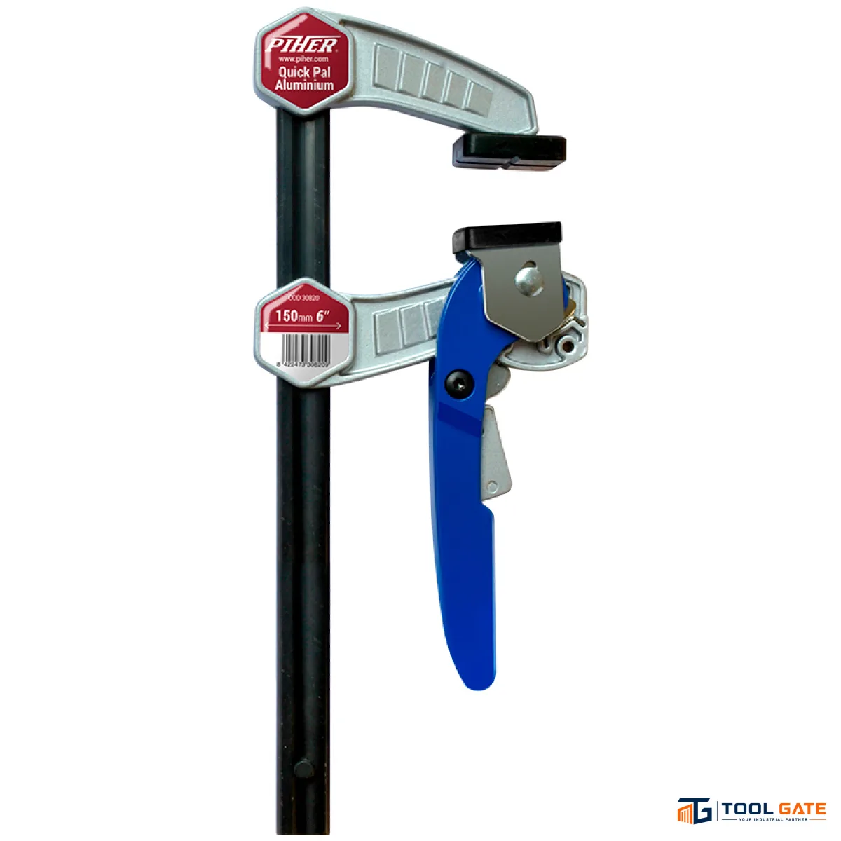 قمطة تثبيت سريعة خدمة شاقة PIHER Quick Pal Aluminium بطول 15 سم وعرض فك 7.5 سم – موديل 30820