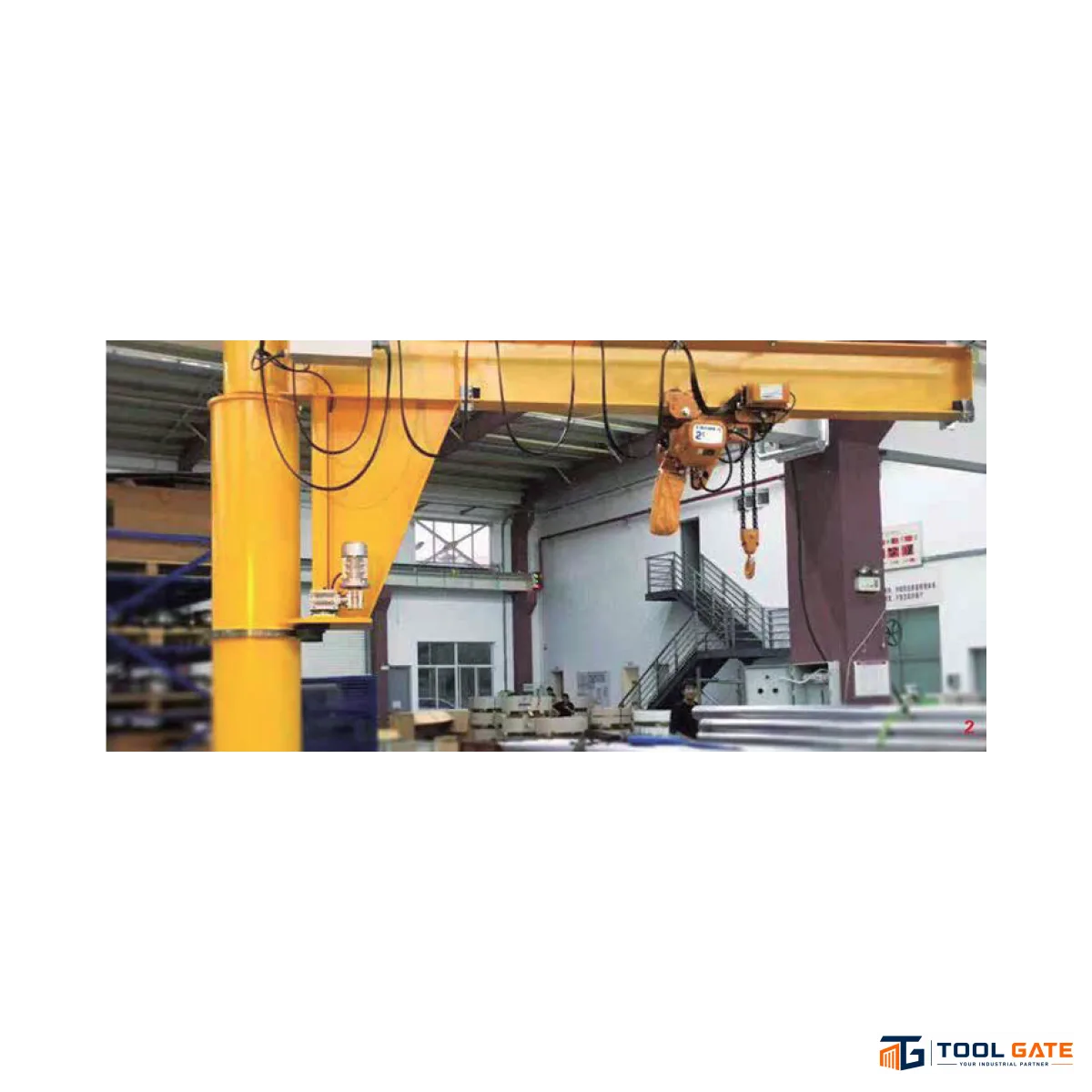 كرين جب عمودي 3 طن بحركة يدوية وذراع H-Beam حتى 3متر HITCH HICTOOR Column Type Jib Crane