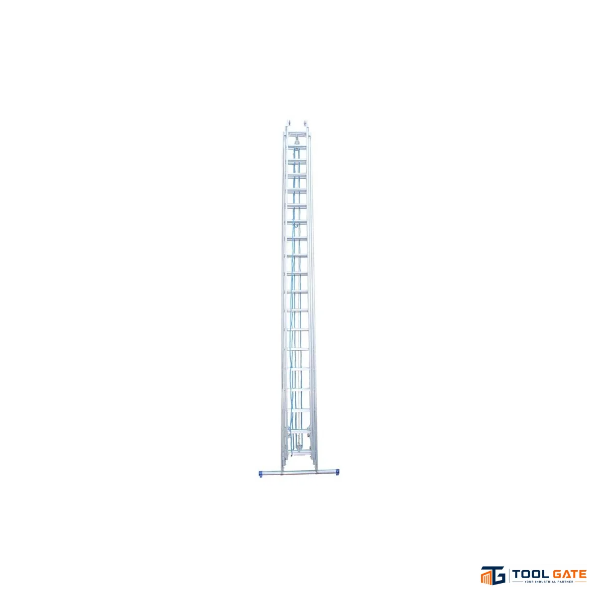 سلم ألومنيوم ميتافورم ارتفاع 14.50 متر ثلاث وصلات بحبل وهوك أوتوماتيك 20 درجة  37-20