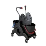 تروللي نظافة ايطالي 2 جردل TWT GIOTTO 50 ML Cleaning Trolley بالعصارة هيكل بلاستيك